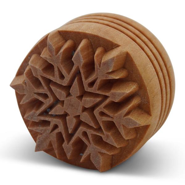 Træstempel snefnug, 4 cm