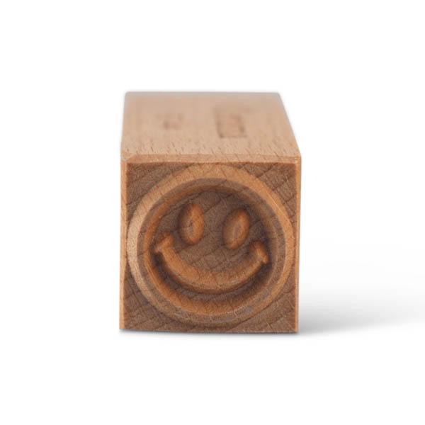 Træstempel smiley, 3x3 cm